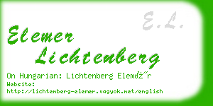 elemer lichtenberg business card